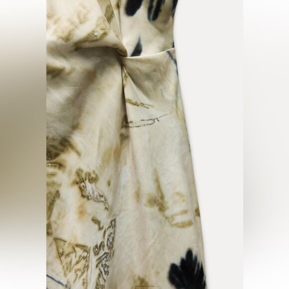 ZARA SATIN EFFECT MIDI DRESS - Picture 6 of 6